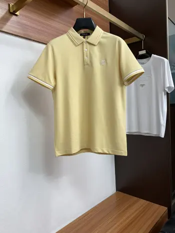春夏新品细纹珠地翻领商务Polo