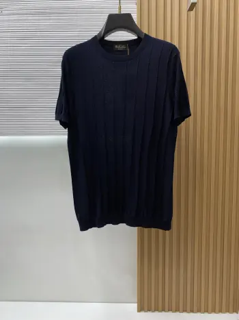 Round neck knitted short sleeve T-shirt