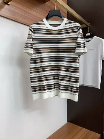 Round neck knitted short sleeve T-shirt