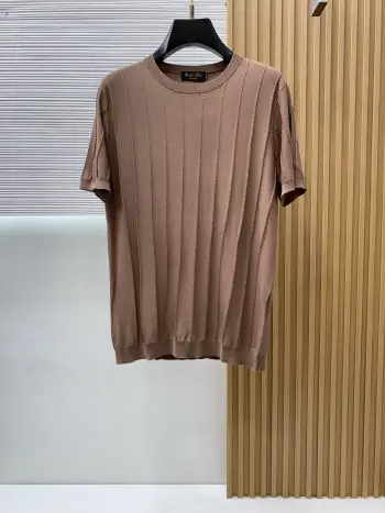 Round neck knitted short sleeve T-shirt