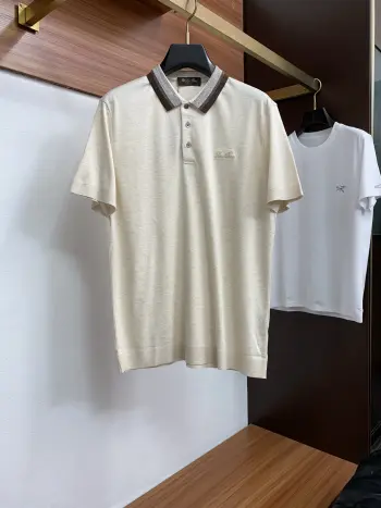 Polo collar knitted short-sleeve T-shirt