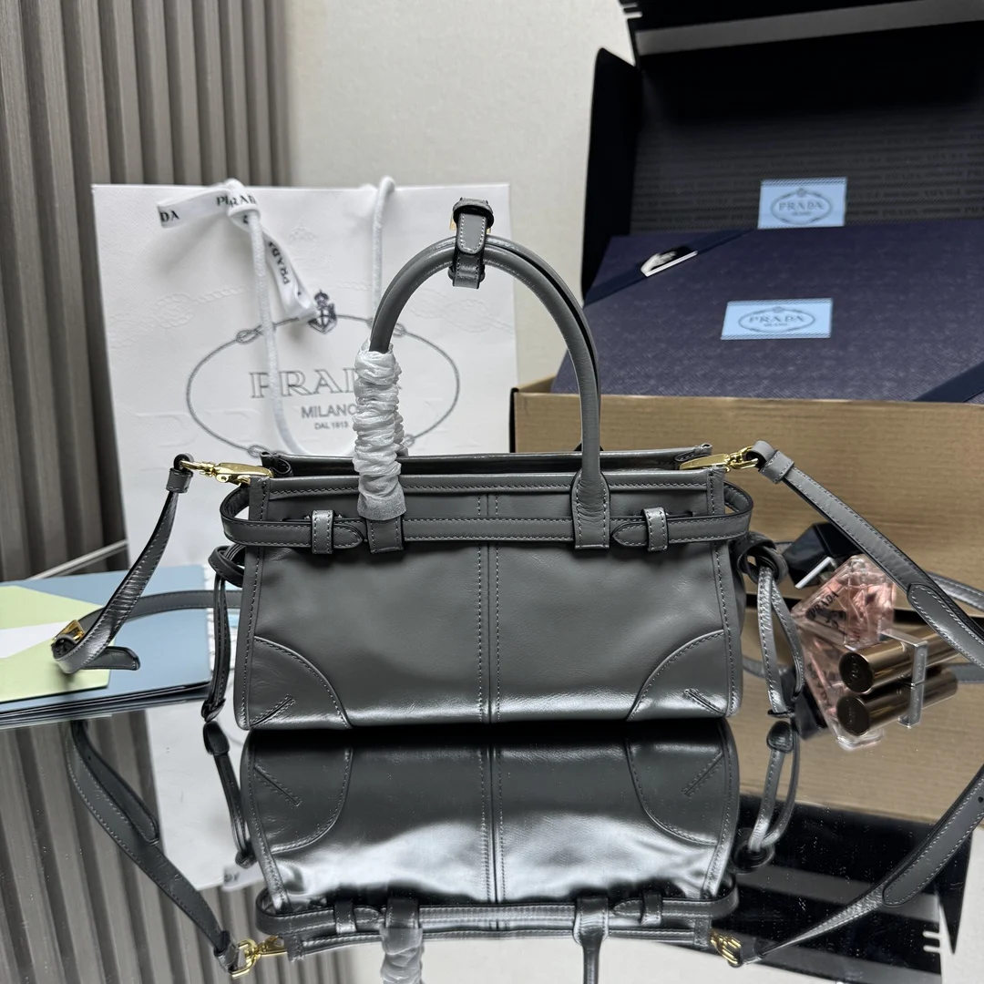 普拉达1BA486 油腊皮迷你手提包 女士斜挎包 - 细节图 2