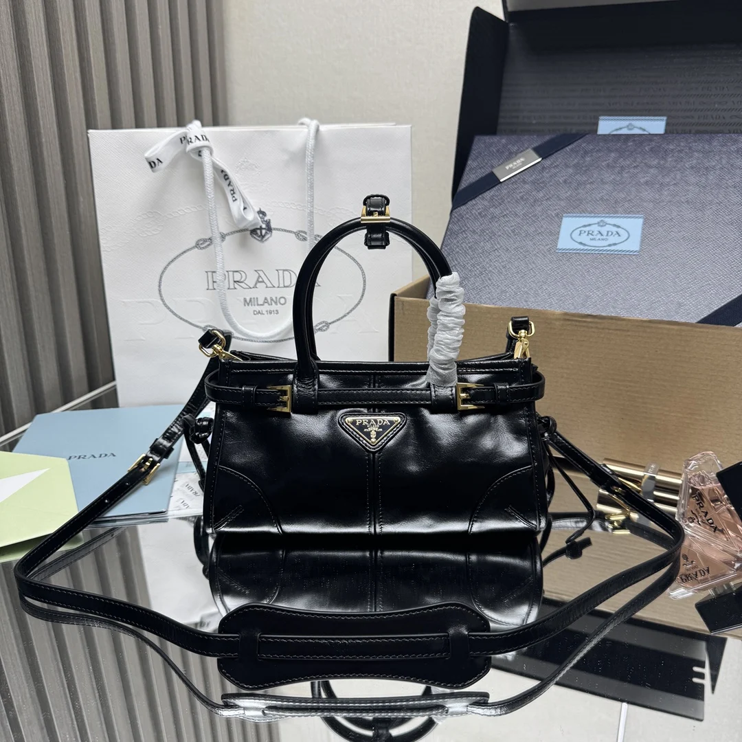 普拉达1BA486 油腊皮迷你手提包 女士斜挎包 - 细节图 1