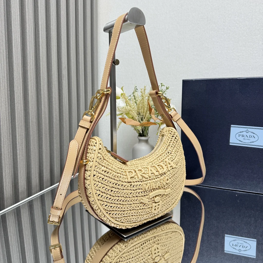 普拉达1BC194 新款拉菲草编tote斜挎包 女士斜挎包 - 细节图 3