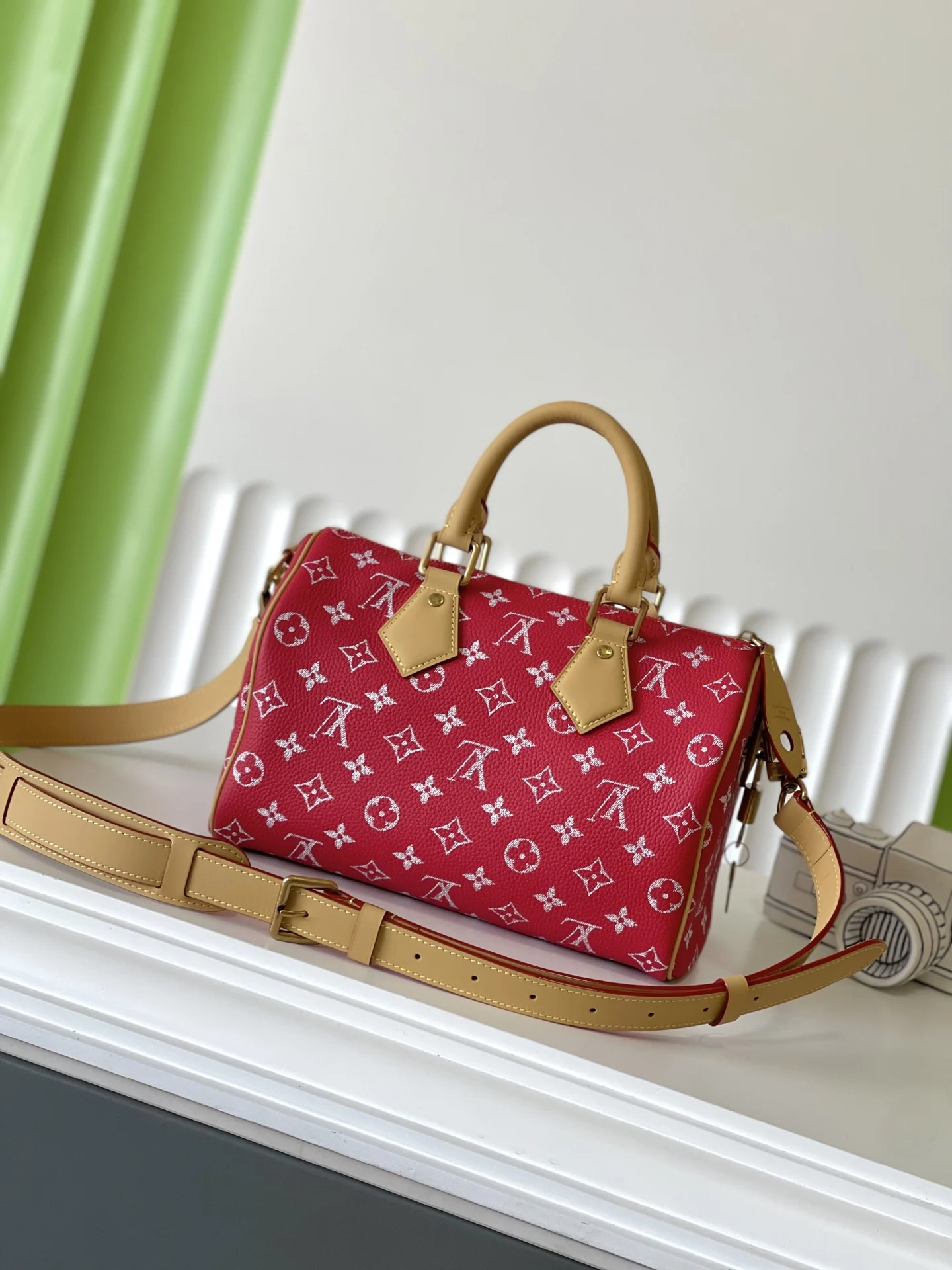Louis Vuitton M24425 SPEEDY P9 Full Leather Pillow Bag Handheld Crossbody Bag - Detail view 3