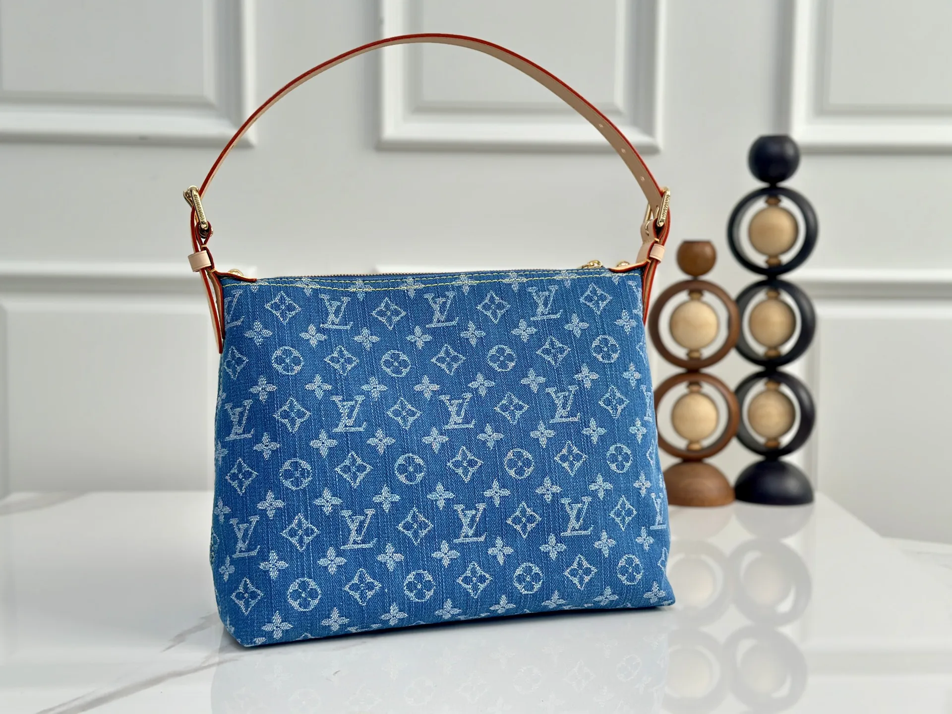 Louis Vuitton M27329 Denim Fabric Tote Bag Women s Shoulder Bag - Detail view 3