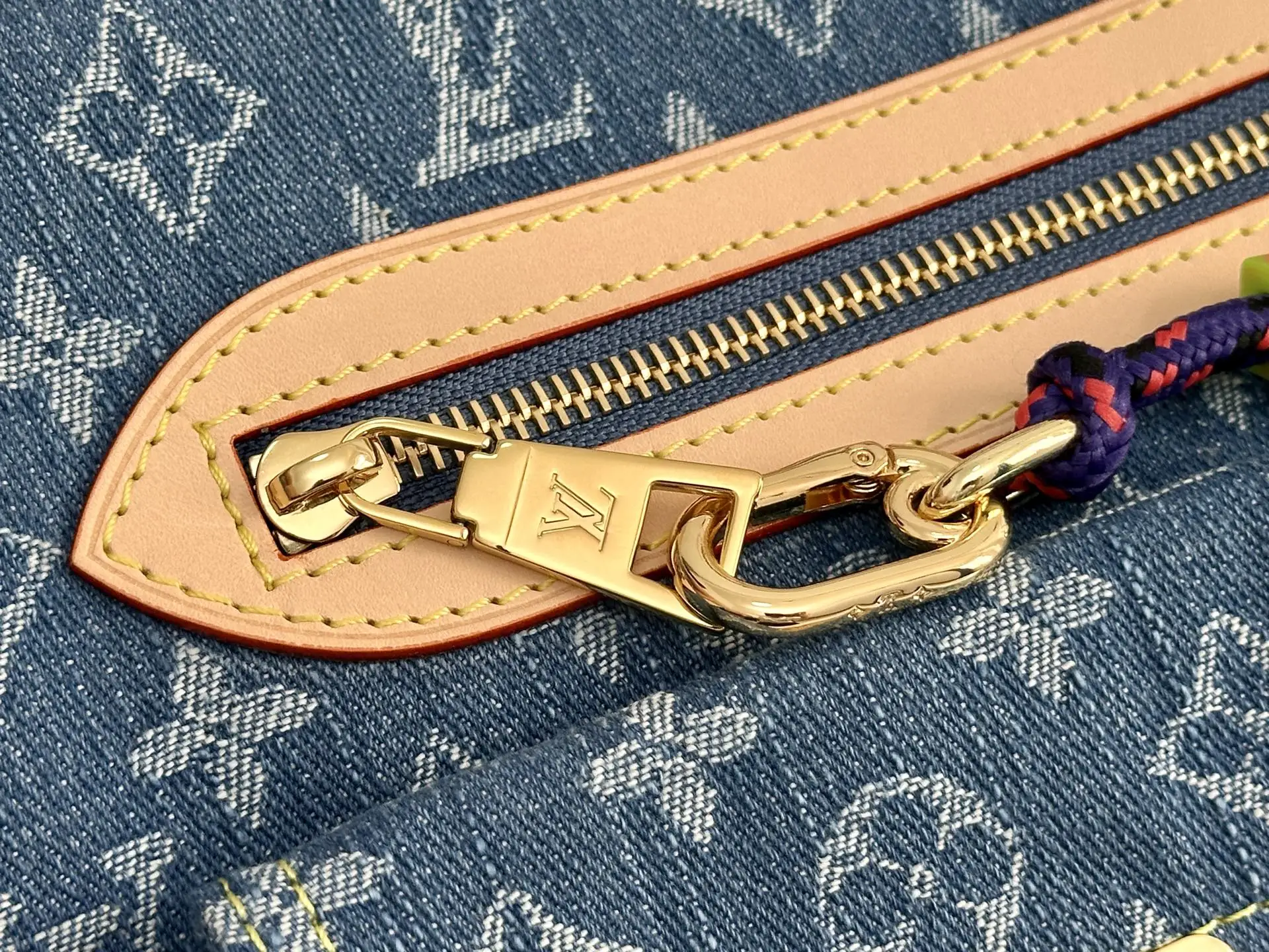 Louis Vuitton M27329 Denim Fabric Tote Bag Women s Shoulder Bag - Detail view 6
