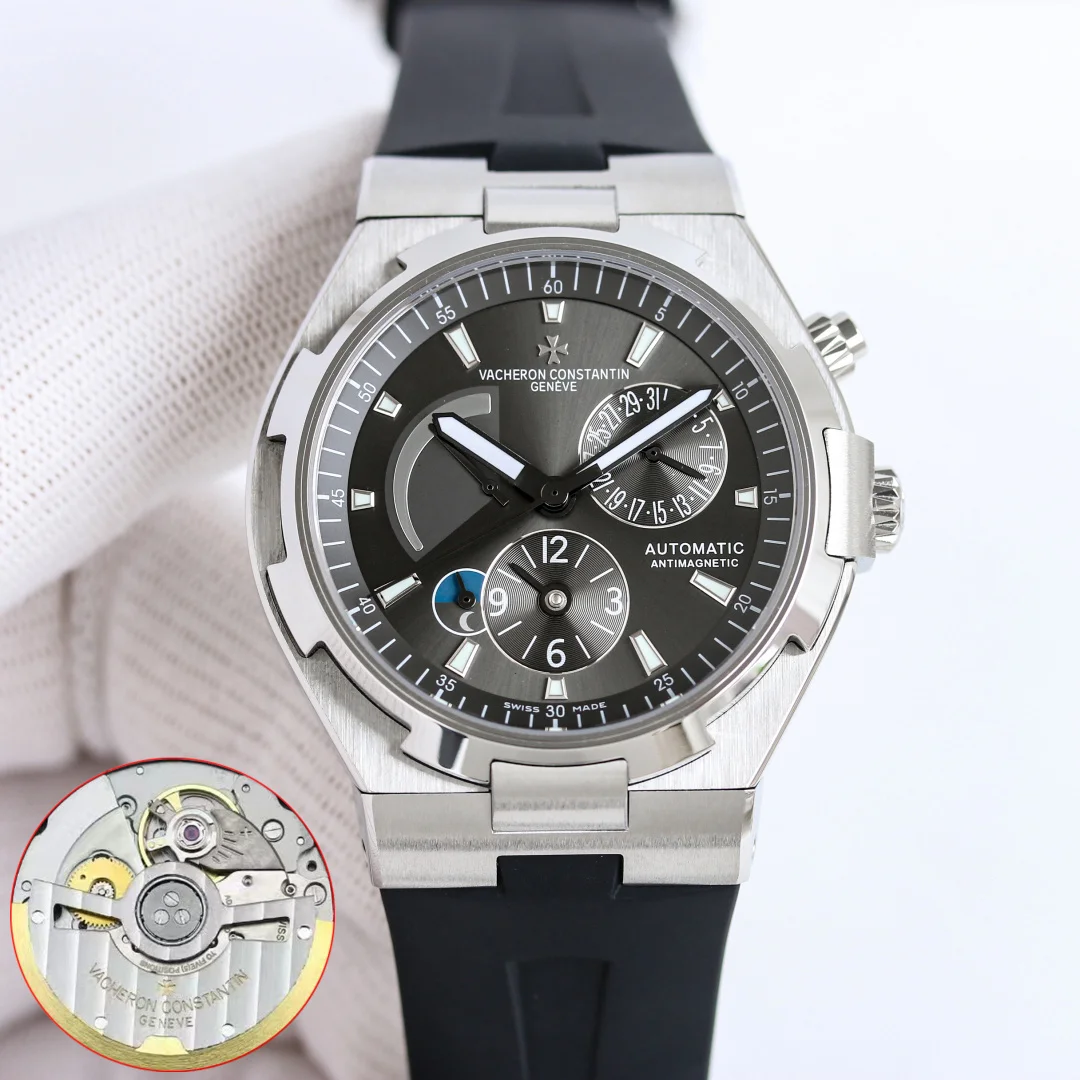 <p> 9F Factory 新品 江诗丹顿 VC 纵横四海系列 (47450)升级版 J28 </p><p> 今天特别推荐 MIYOTA改一体机28800每小时震荡次数 动力储存40小时 表经42毫米(对版  表壳厚度12 密底底盖设计 防水深度150米 316精钢 蓝宝石玻璃 表带可选皮带 胶带 钢带 表扣折叠扣 S1精致推荐男士多功能机械腕表 </p>