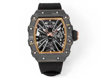 <p> RICHARDMILLE 理查德 米勒RM3 里查德米尔 RM12-01 金碳纤维RM12-01 桶形表壳使用品牌独家的复合材料 Gold Carbon TPT 金碳纤维制作 金箔与碳纤维形成错落有致的纹理 每只表壳的图案都独一无二 推荐男士真飞轮机械腕表 </p>