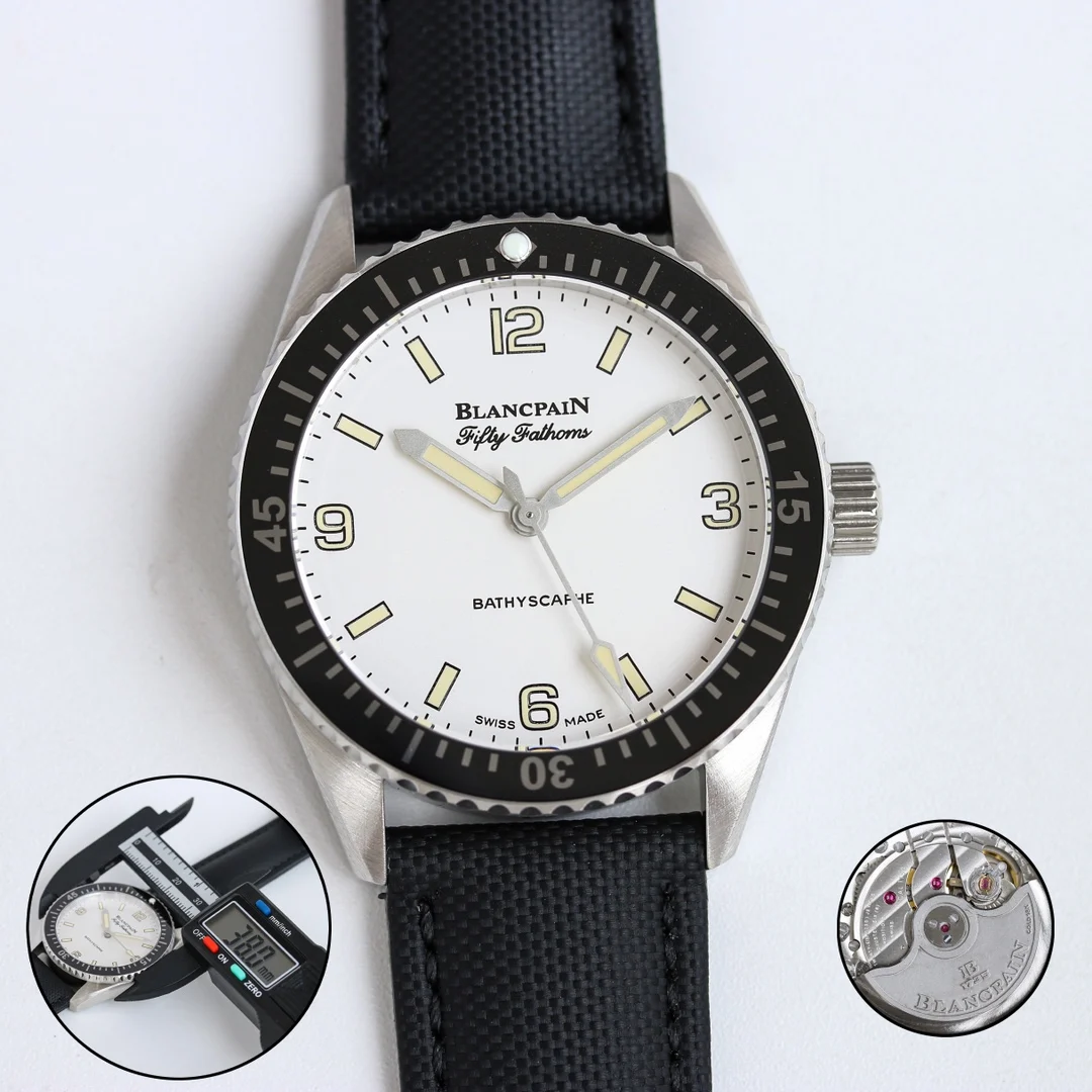 <p>宝珀 五十寻 5100-1130系列 <p>官方尺寸 38mm GV1 高科技缎面陶瓷光泽亮丽 高硬度 不变色 不沾污 不易磨损 表壳 牙圈对版立体感强 永不退色 手感爽滑且不伤肌肤 表冠 表把 刻字工整 超神级工艺 男士机械腕表</p>