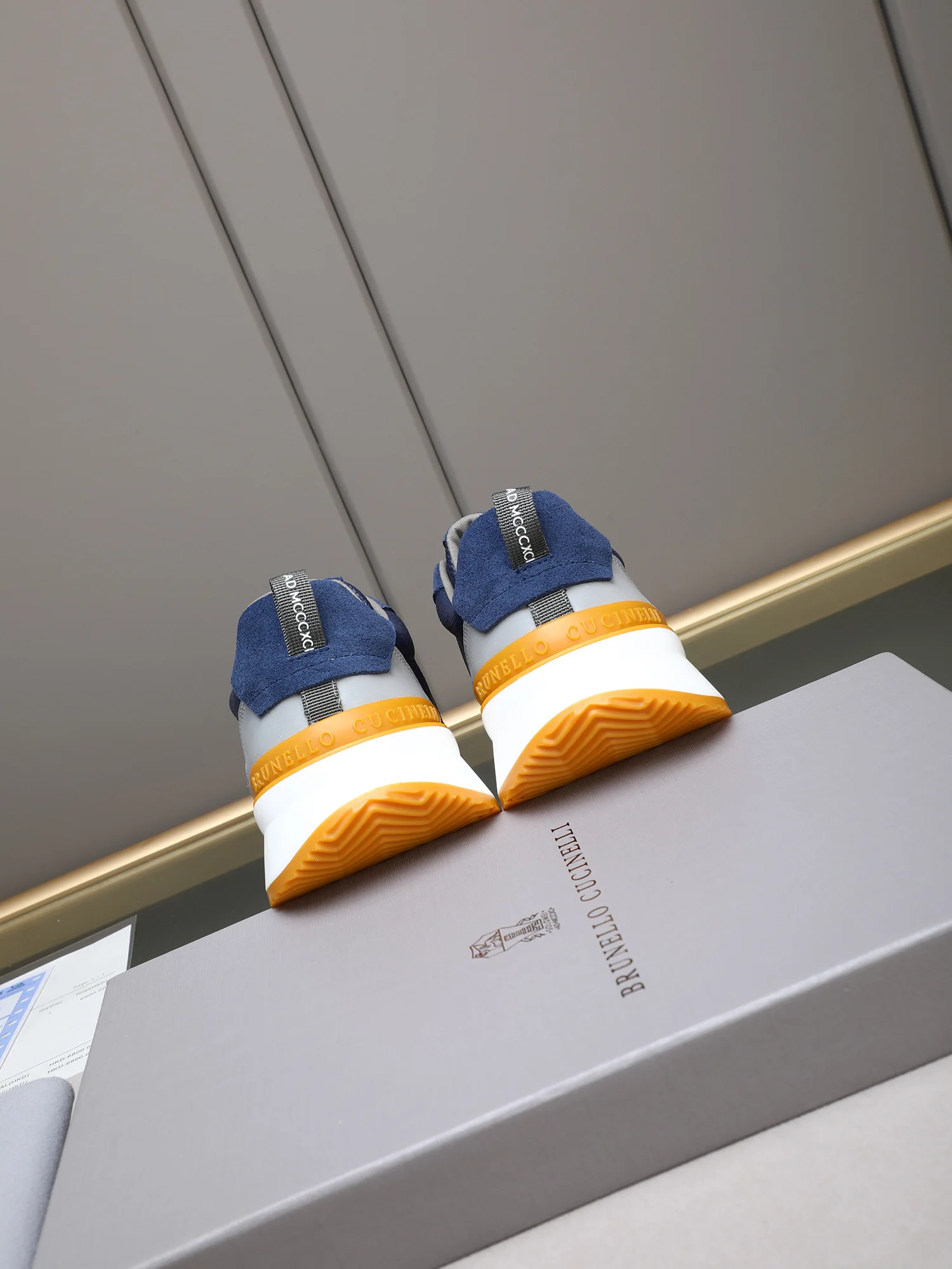 Brunello Cucinelli Imported mesh sports shoes made of calfskin for men - Detail view 5