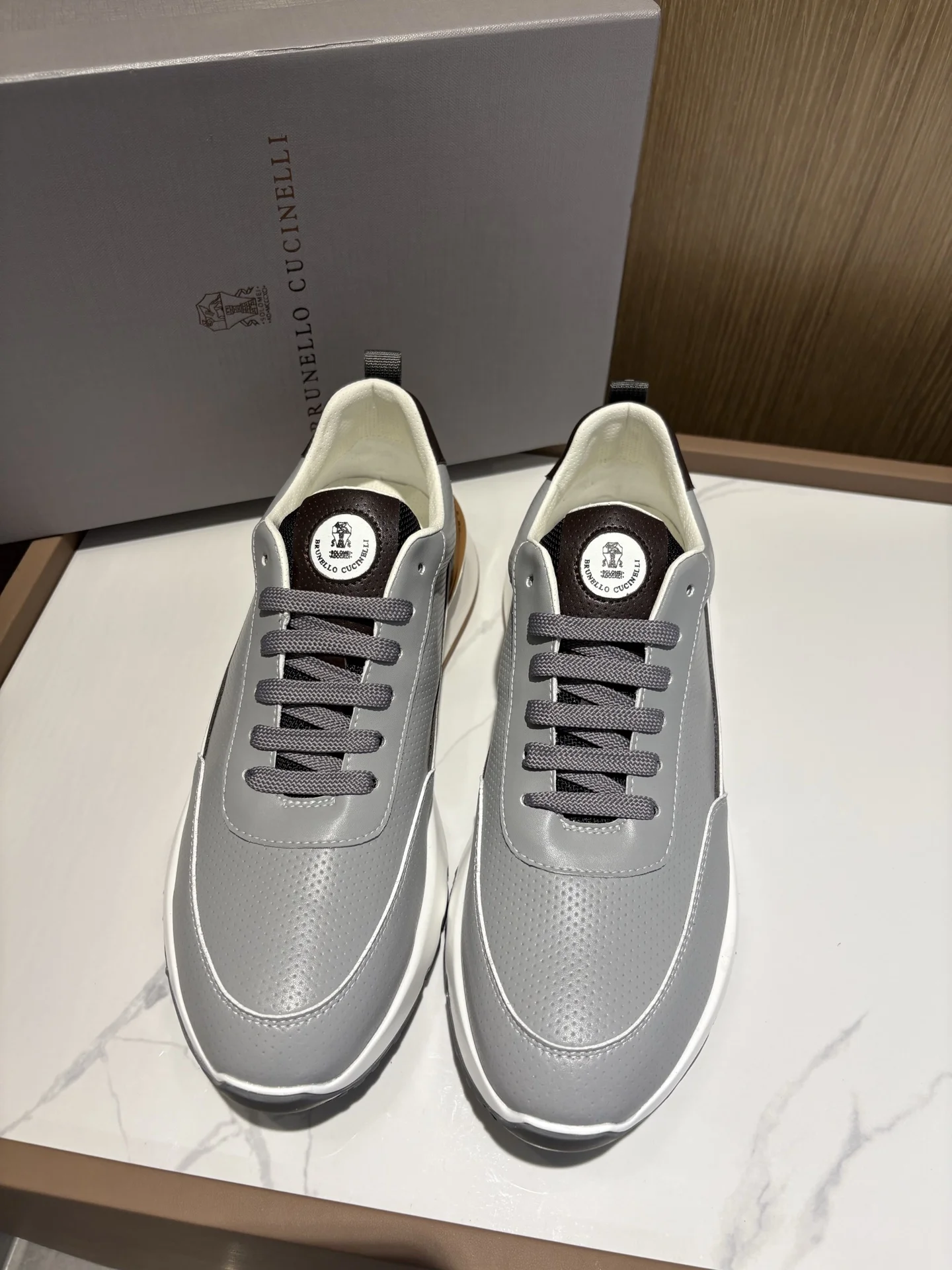 Brunello Cucinelli Lychee pattern low-top sports shoes men s sports shoes - Detail view 3
