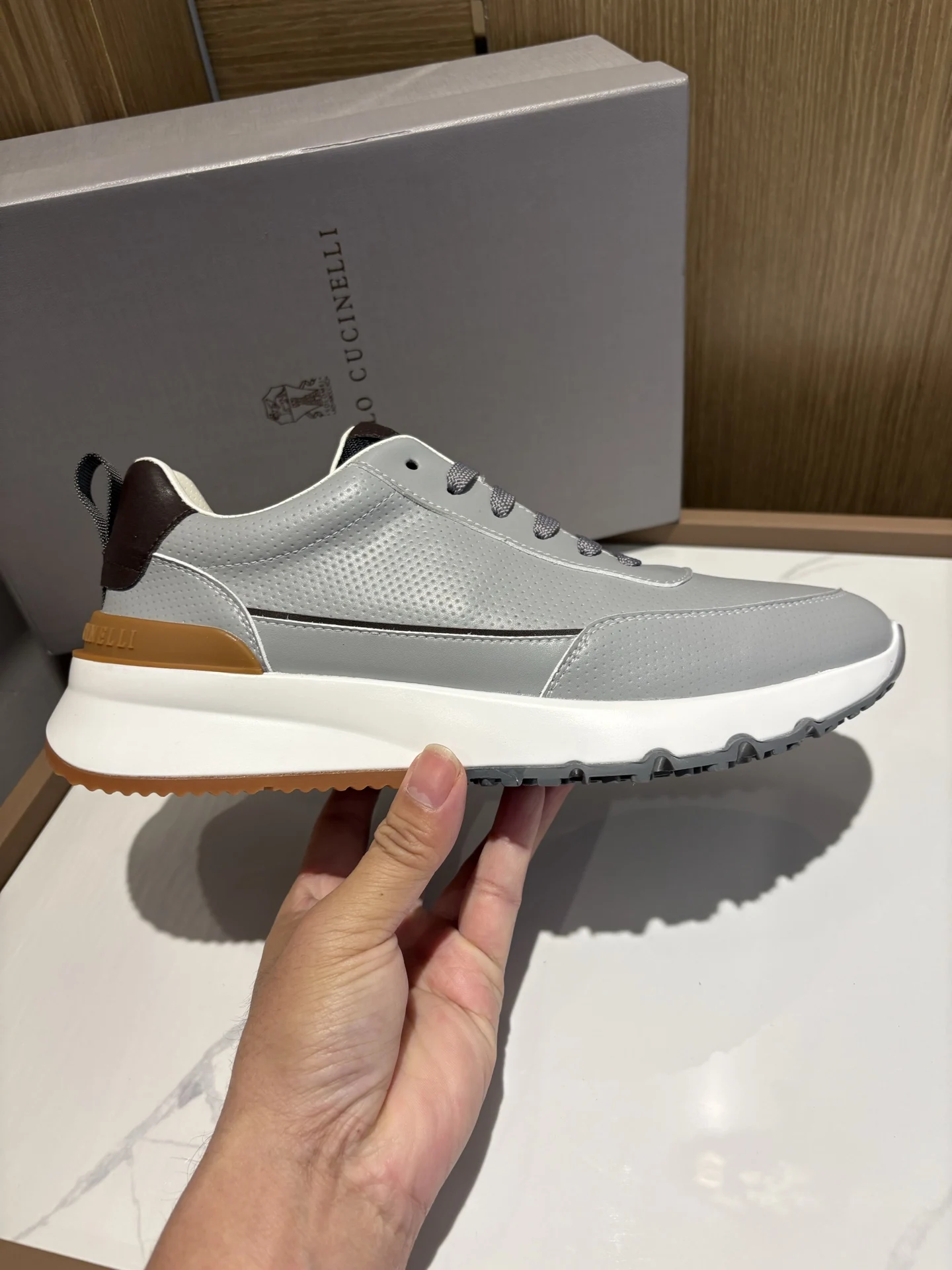 Brunello Cucinelli Lychee pattern low-top sports shoes men s sports shoes - Detail view 5