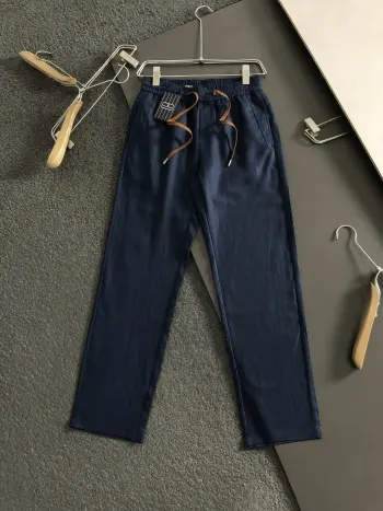 Spring and summer silk linen casual pants