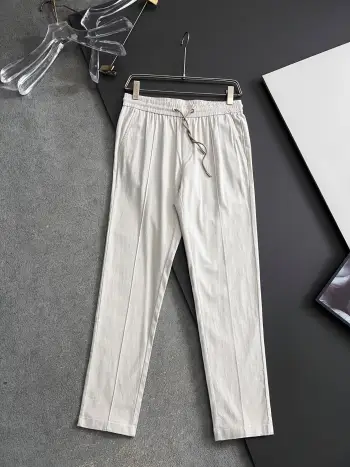Spring and summer linen-cotton casual pants
