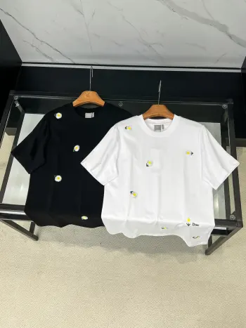 平纹针织棉布基础圆领短Tee