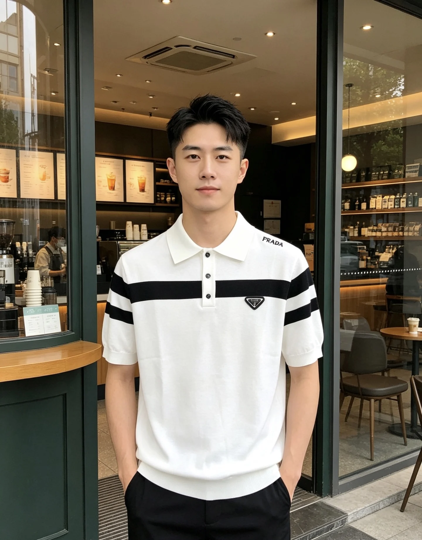 原单短袖T恤男装|高仿短袖T恤男装|精仿短袖T恤男装|一比一短袖T恤男装<p> 普拉达26春夏新款男士标识polo衫 延续经典老枫休闲翻领POLO恤.该款Polo衫采用原版专柜针织面料制成 隽永设计可跨越时尚潮流 经典款型 al品牌LOGO立体别致 让整体更具细节感 合体的版型 面料 舒适 亲肤 透气好 平时通勤休闲都很实穿的一款 强烈推荐 尺码 m-3xL 下单报身高体重 </p>