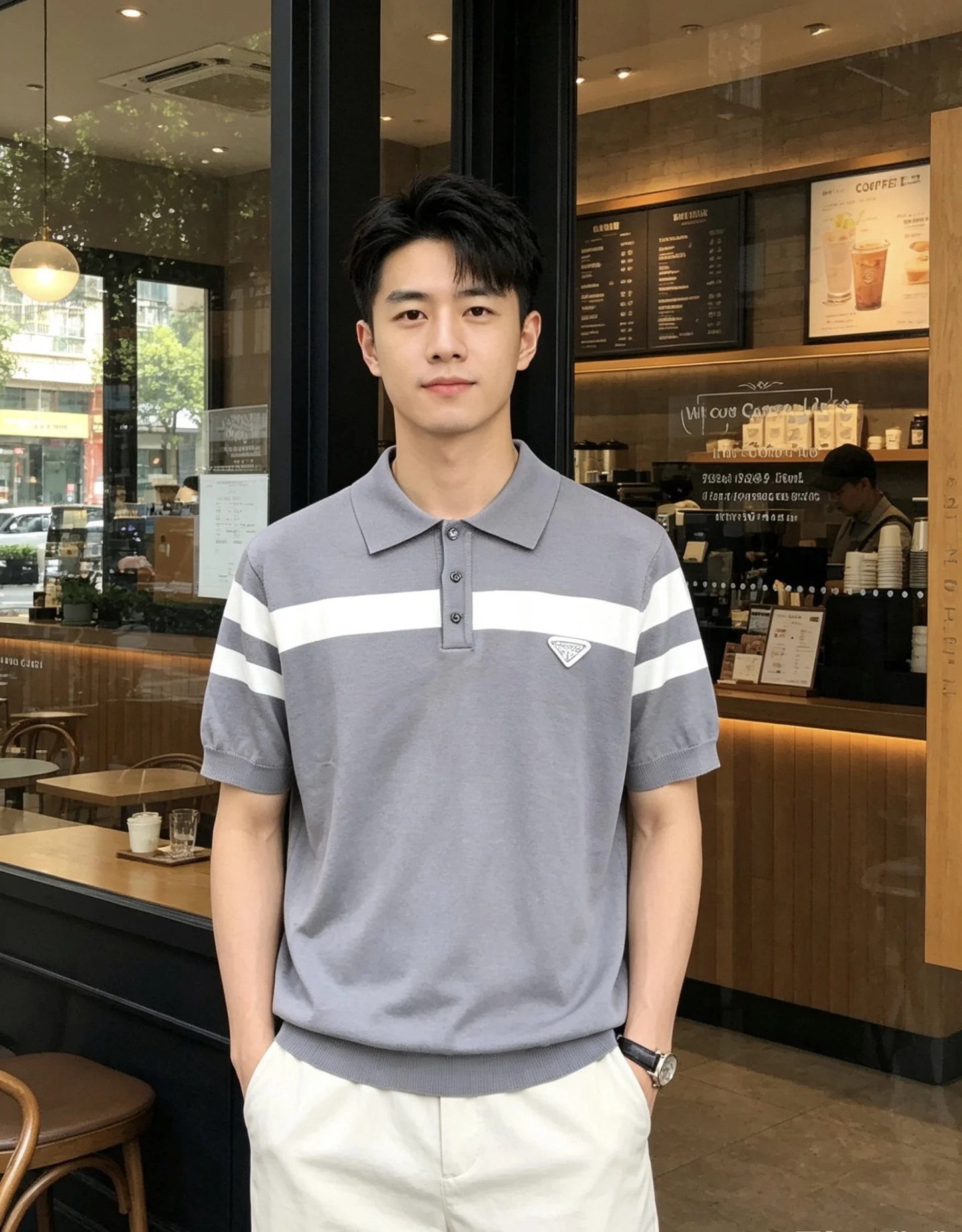 原单短袖T恤男装|高仿短袖T恤男装|精仿短袖T恤男装|一比一短袖T恤男装<p> 普拉达26春夏新款男士标识polo衫 延续经典老枫休闲翻领POLO恤.该款Polo衫采用原版专柜针织面料制成 隽永设计可跨越时尚潮流 经典款型 al品牌LOGO立体别致 让整体更具细节感 合体的版型 面料 舒适 亲肤 透气好 平时通勤休闲都很实穿的一款 强烈推荐 尺码 m-3xL 下单报身高体重 </p>