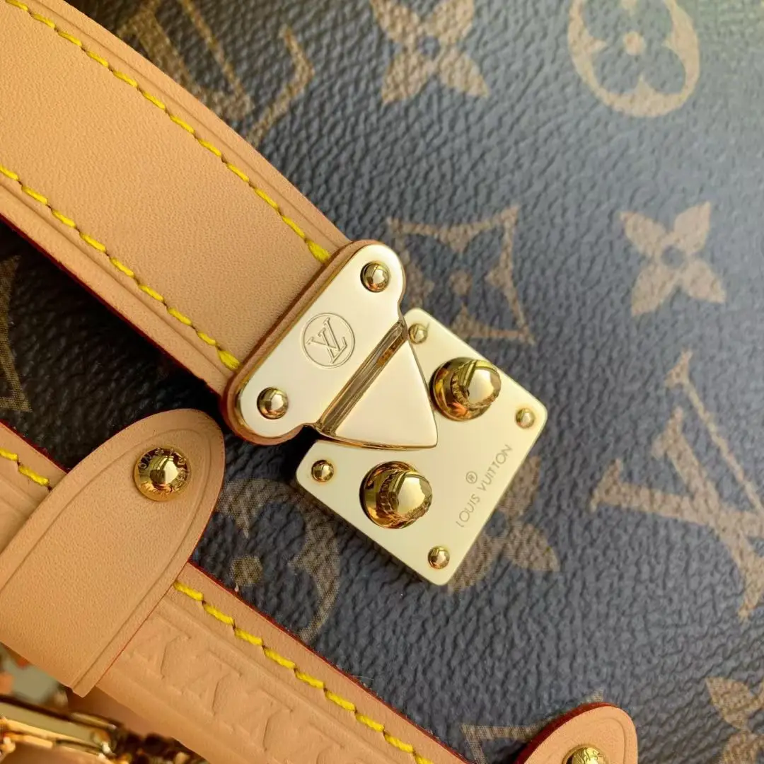 LVM28385 撞色皮革手袋 女士斜挎包 - 细节图 5