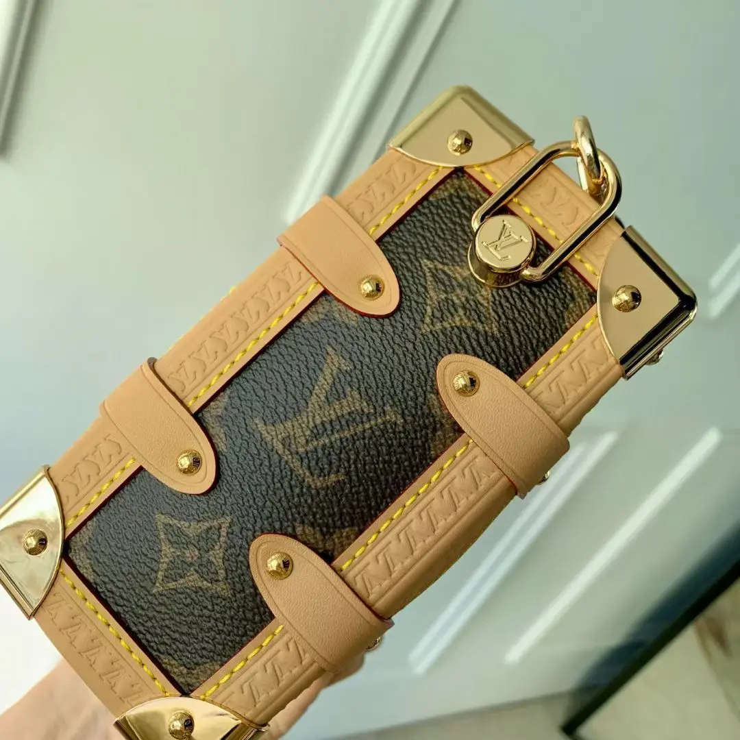 LVM28385 撞色皮革手袋 女士斜挎包 - 细节图 7