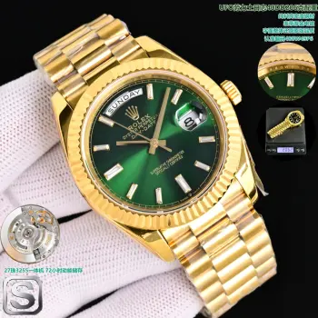<p>太阳出品<p>UFO 劳力士 ROLEX MT2 日志型40mm 最新推出206克40MMDD日志 搭配27株3255一体机  表带采用原装25节表带 使用纯料打造 并非钨钢 大量避免掉皮情况 电镀为0.6厚金 字体整体还原原版品质 太阳出品精致推荐男士机械腕表 </p>