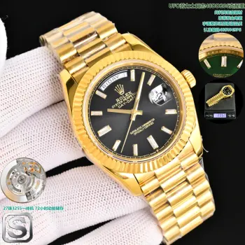 <p>太阳出品<p>UFO 劳力士 ROLEX MT2 日志型40mm 最新推出206克40MMDD日志 搭配27株3255一体机  表带采用原装25节表带 使用纯料打造 并非钨钢 大量避免掉皮情况 电镀为0.6厚金 字体整体还原原版品质 太阳出品精致推荐男士机械腕表 </p>