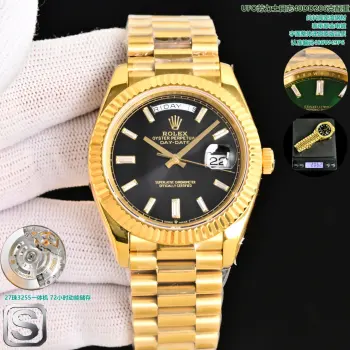 <p>太阳出品<p>UFO 劳力士 ROLEX MT2 日志型40mm 最新推出206克40MMDD日志 搭配27株3255一体机  表带采用原装25节表带 使用纯料打造 并非钨钢 大量避免掉皮情况 电镀为0.6厚金 字体整体还原原版品质 太阳出品精致推荐男士机械腕表 </p>