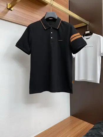 Spring and Summer New Fine Stripe Pique Business Polo