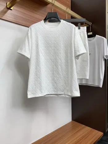 春夏新款烧花短袖套装