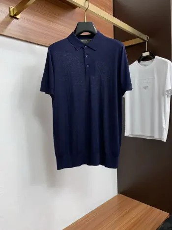 Polo short-sleeve T-shirt with a collar knit