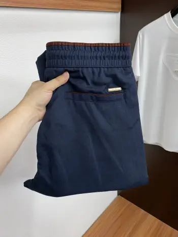 春夏新款麻料抽绳休闲裤