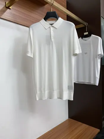 Polo short-sleeve T-shirt with a lapel knit design