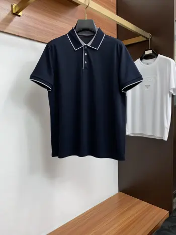Polo short-sleeve T-shirt with a collar knit design