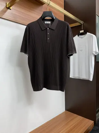 经典老风针织翻领Polo 短袖