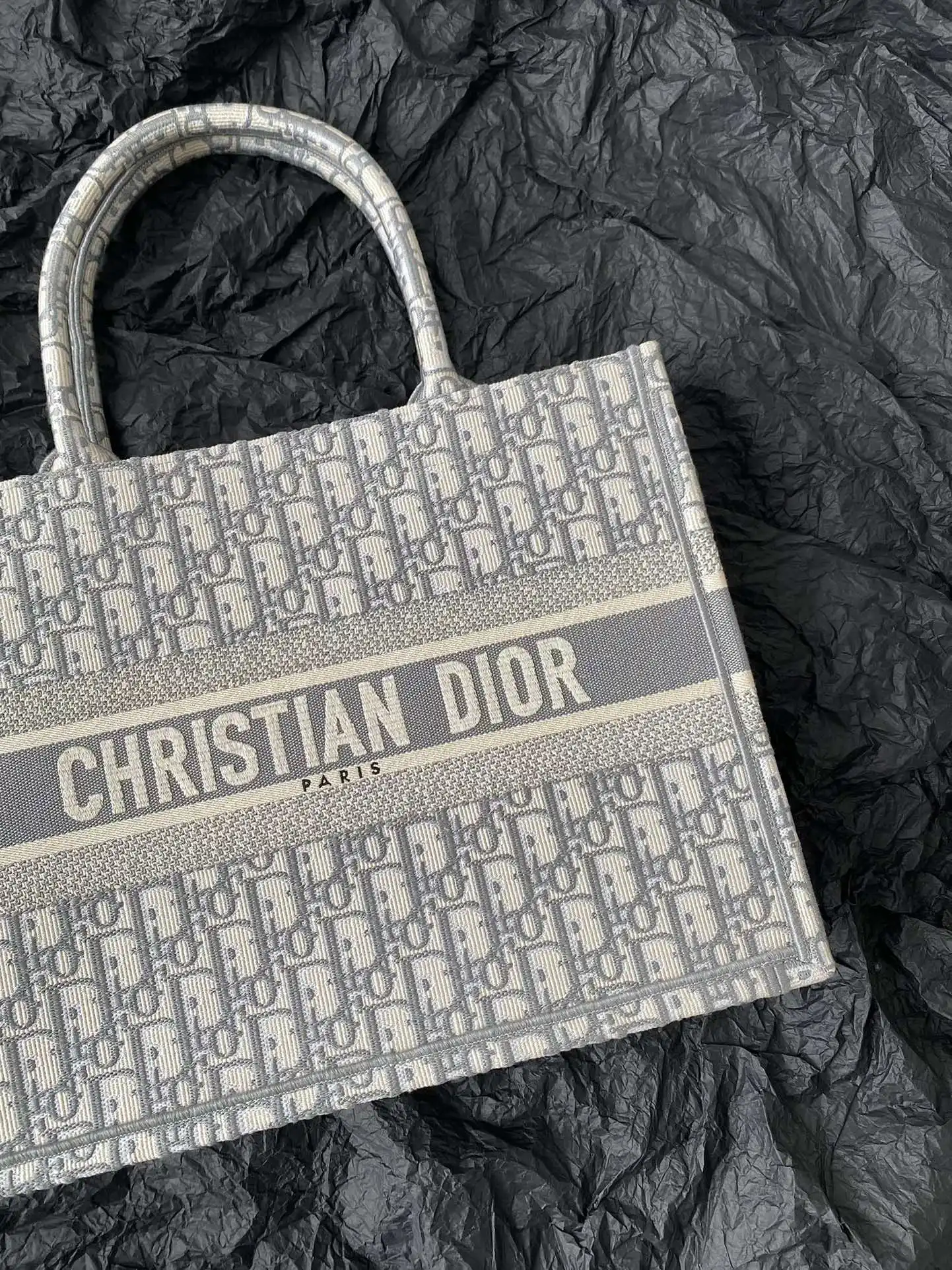 Dior Old Flower Gray Shopping Bag Women s Tote Bag - Detail view 5