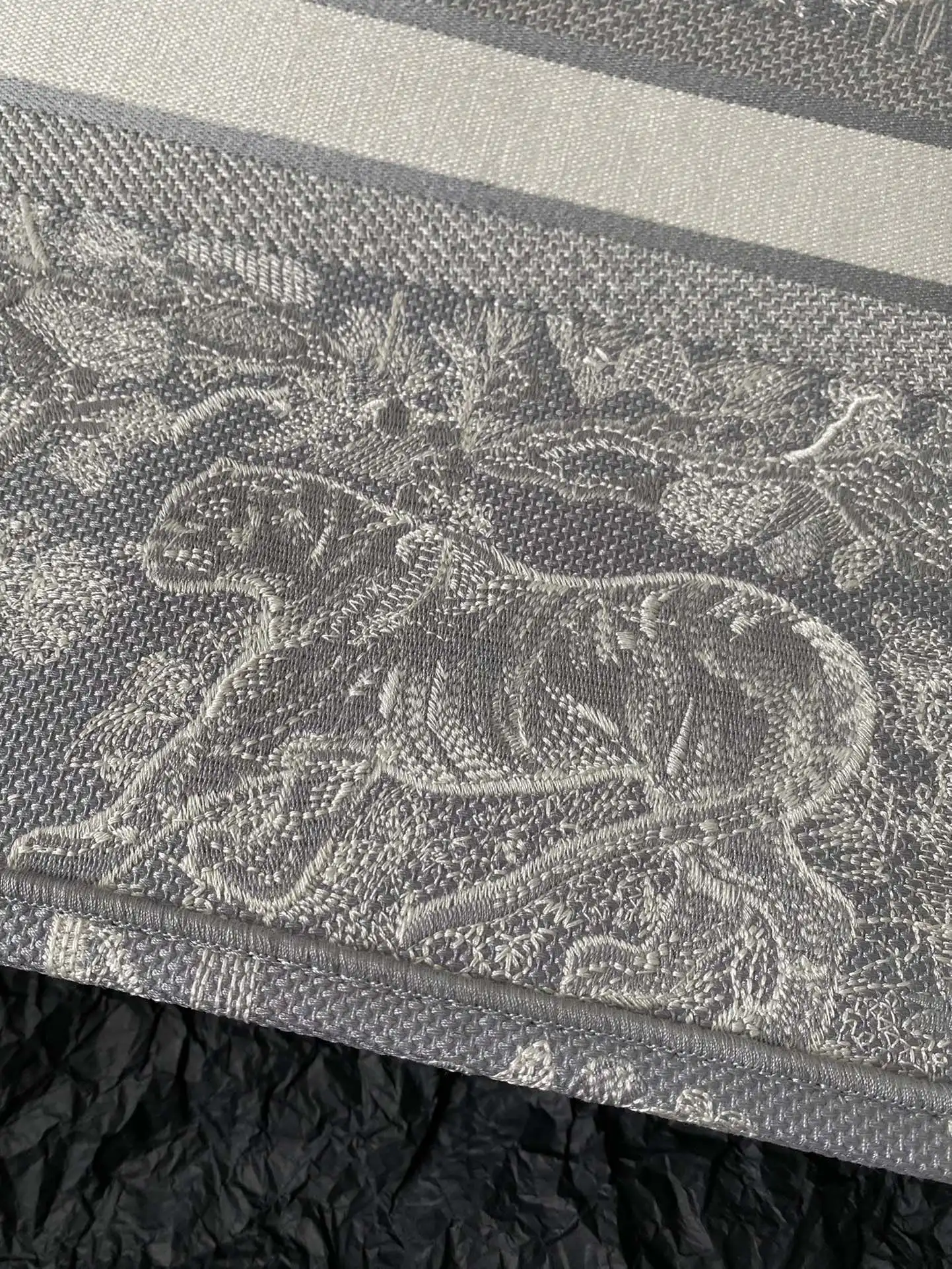 Dior 8001 Silver Gray Tiger Shopping Bag Women s Tote Bag - Detail view 6
