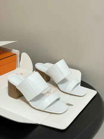 Cowhide sandals, two-strap flat slippers, women s slippers.