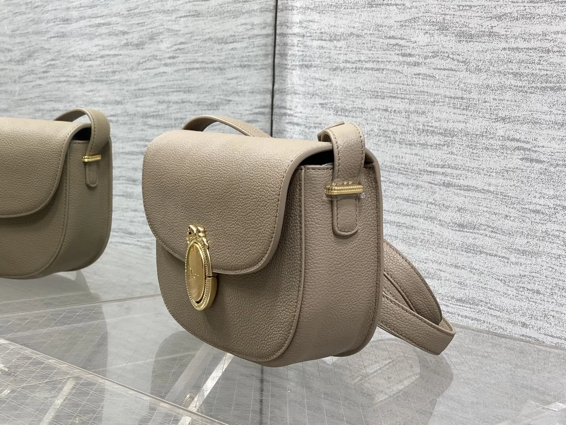 Dior Small Cowhide French Oval Mirror Bag Women s Crossbody Bag - Detail view 6