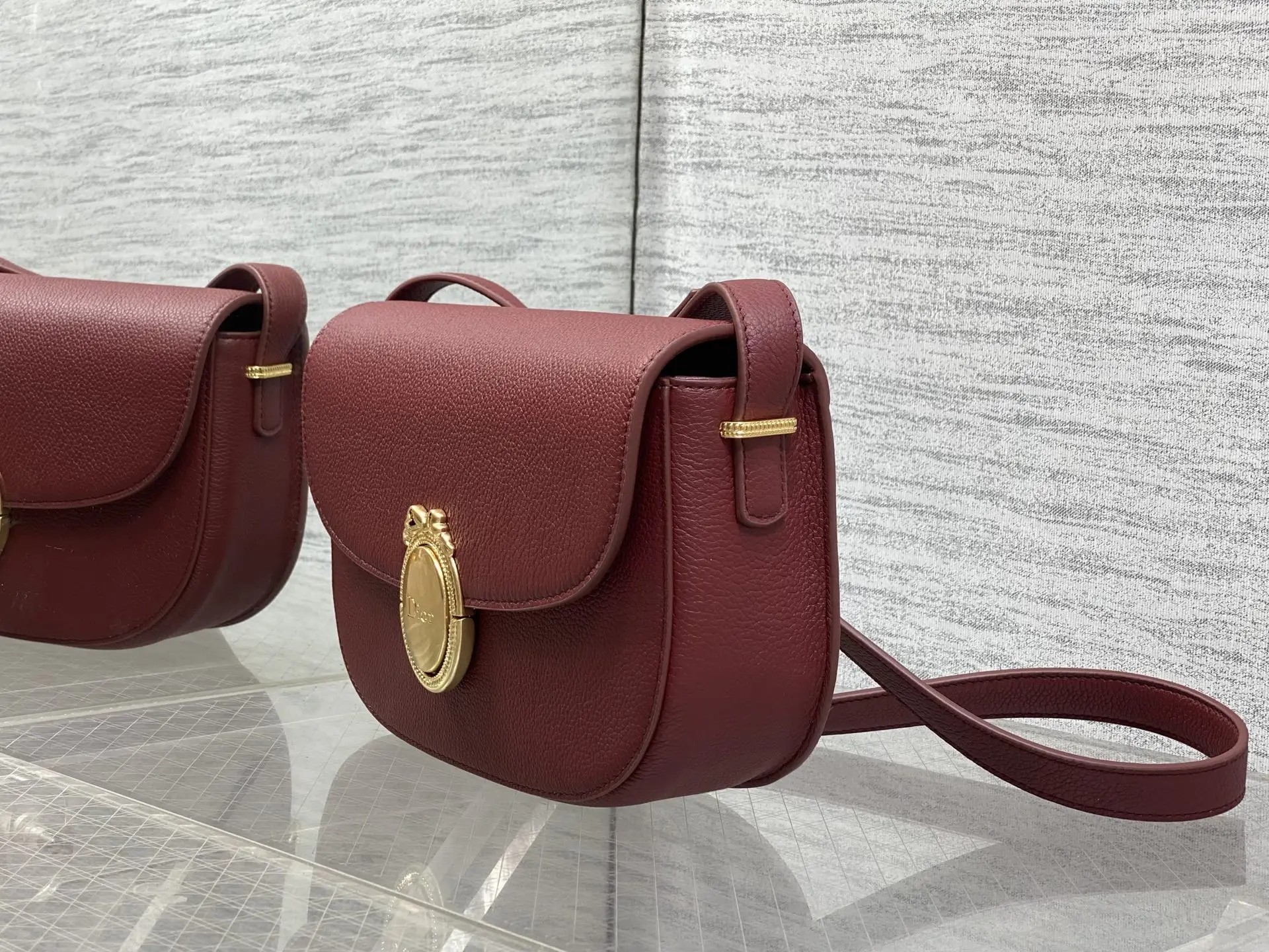Dior Cowhide French Oval Mirror Bag Women s Crossbody Bag - Detail view 6