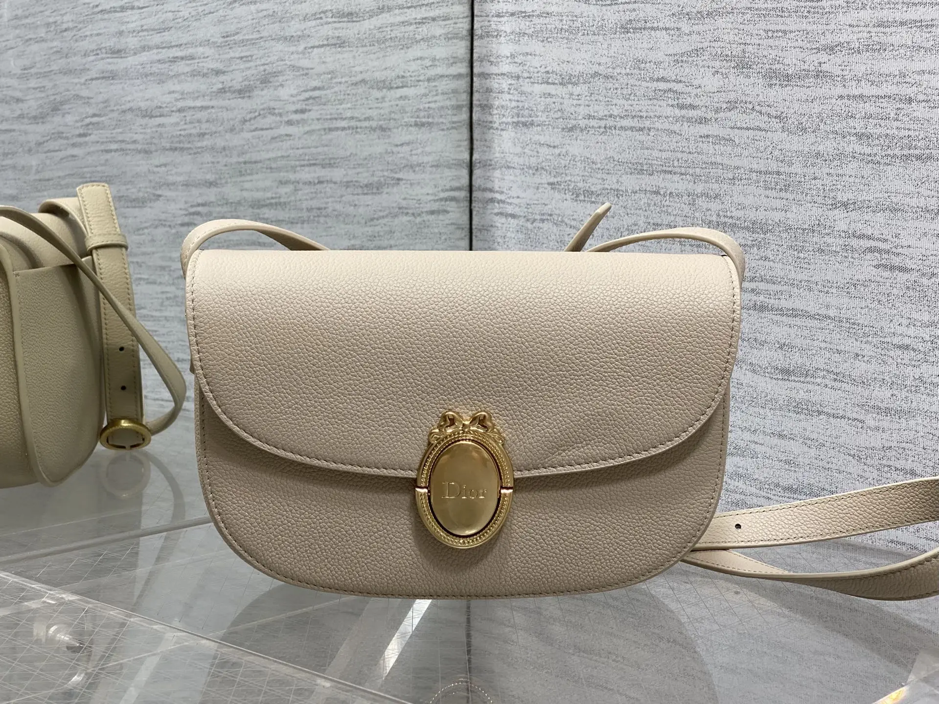 Dior Small Cowhide French Oval Mirror Bag Women s Crossbody Bag
