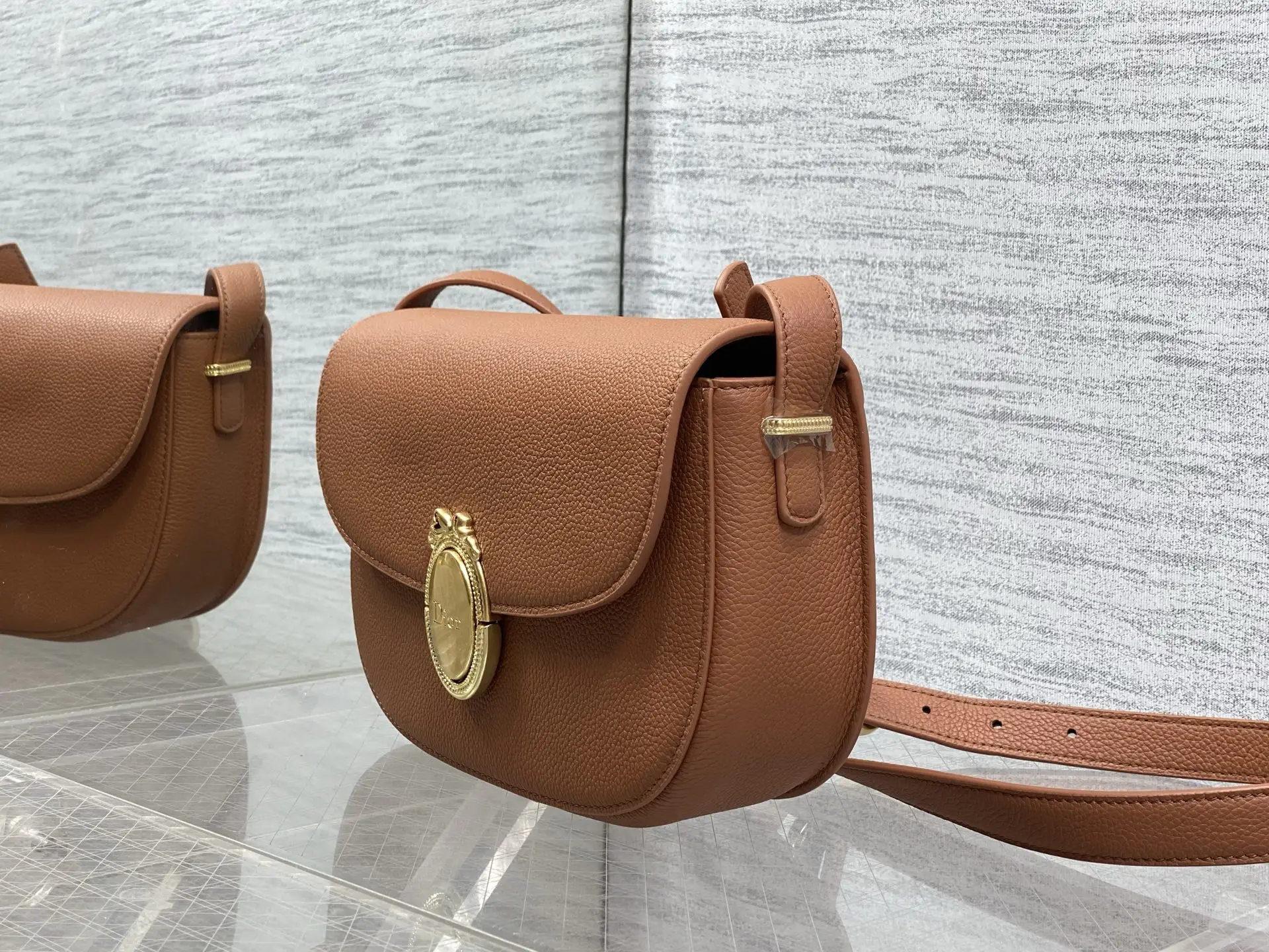 Dior Cowhide French Oval Mirror Bag Women s Crossbody Bag - Detail view 6