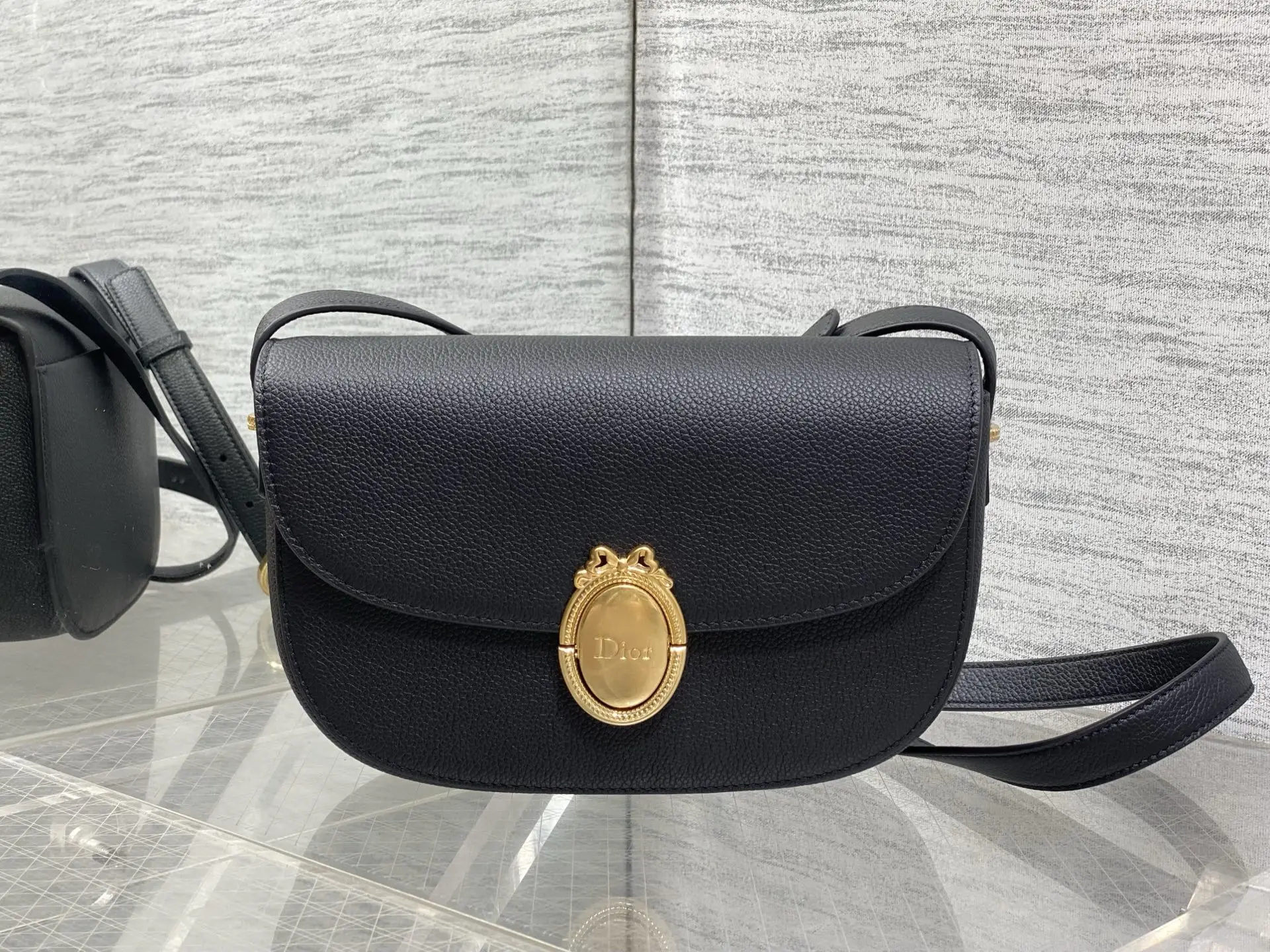 Dior Cowhide French Oval Mirror Bag Women s Crossbody Bag - Detail view 1
