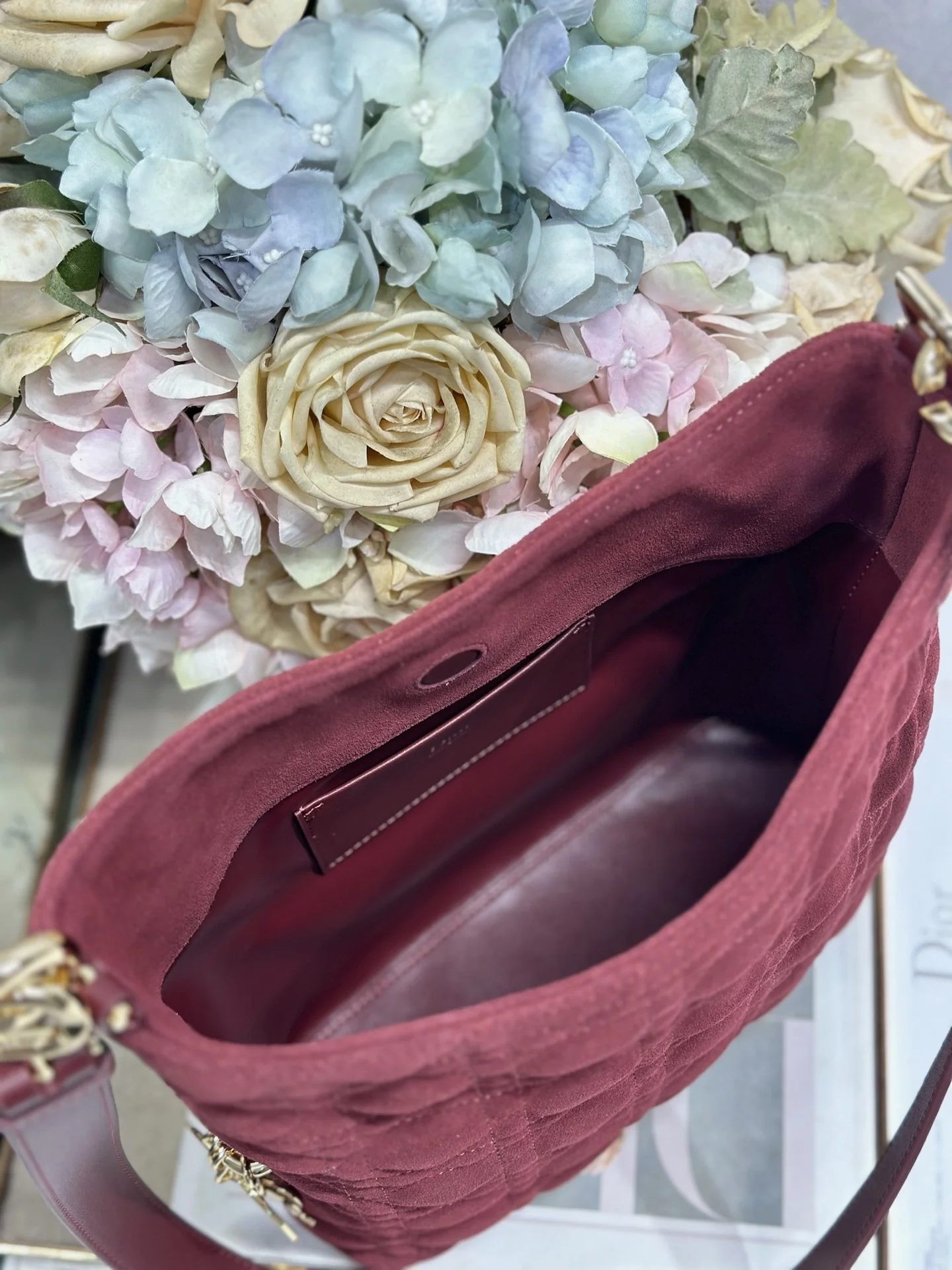 Dior 1538 Sheepskin Pleated Handbag Women s Tote Bag - Detail view 10
