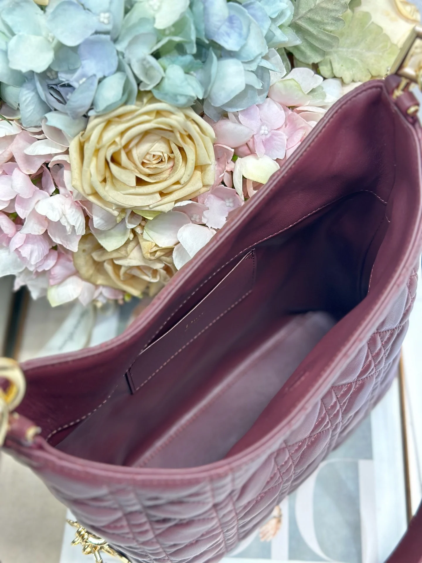 Dior 1538 Sheepskin Pleated Handbag Women s Tote Bag - Detail view 10