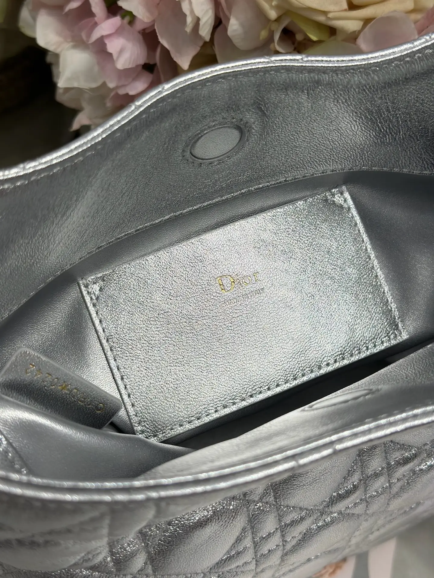 Dior 1538 Sheepskin Pleated Handbag Women s Tote Bag - Detail view 11