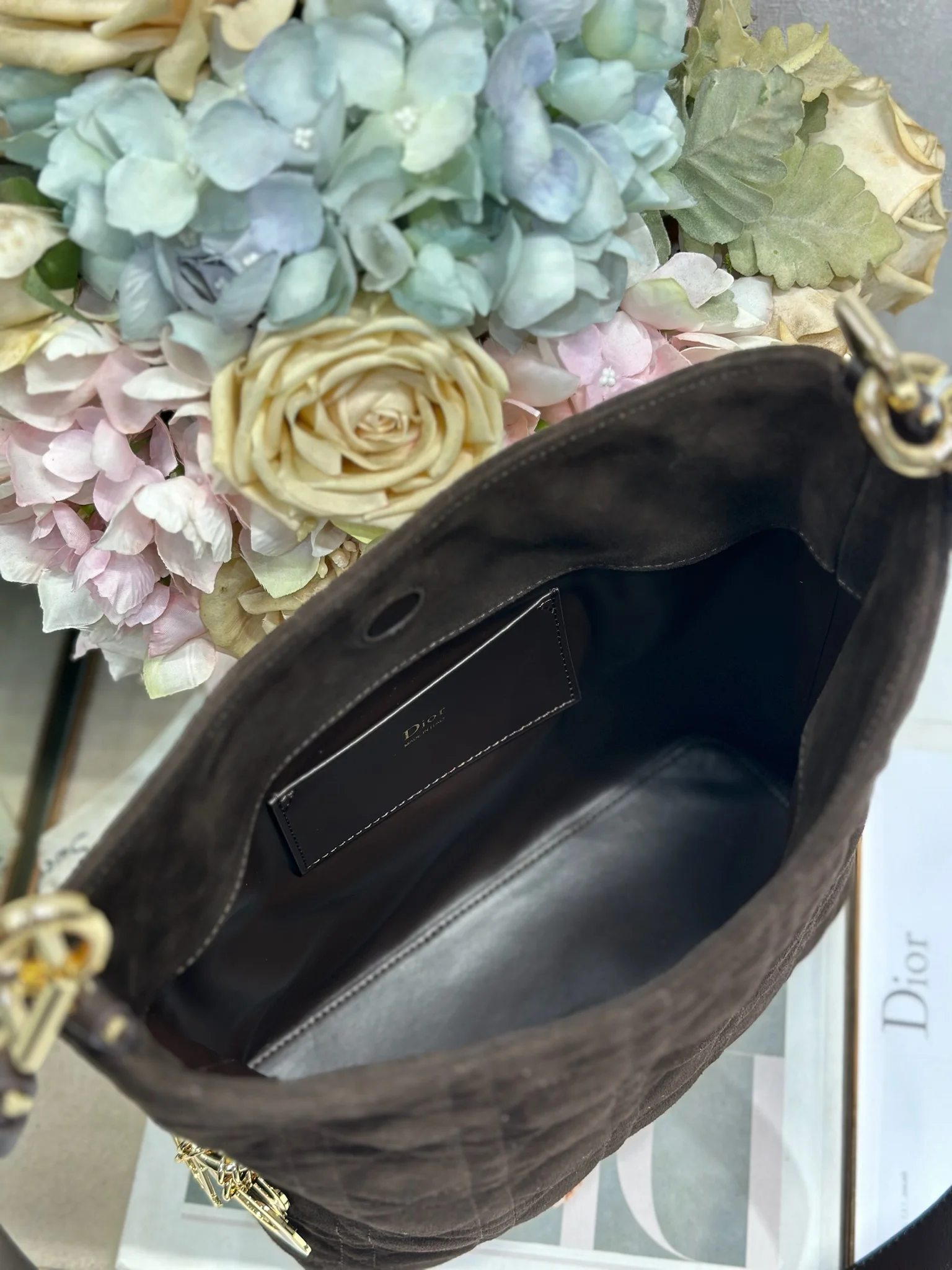 Dior 1538 Sheepskin Pleated Handbag Women s Tote Bag - Detail view 10