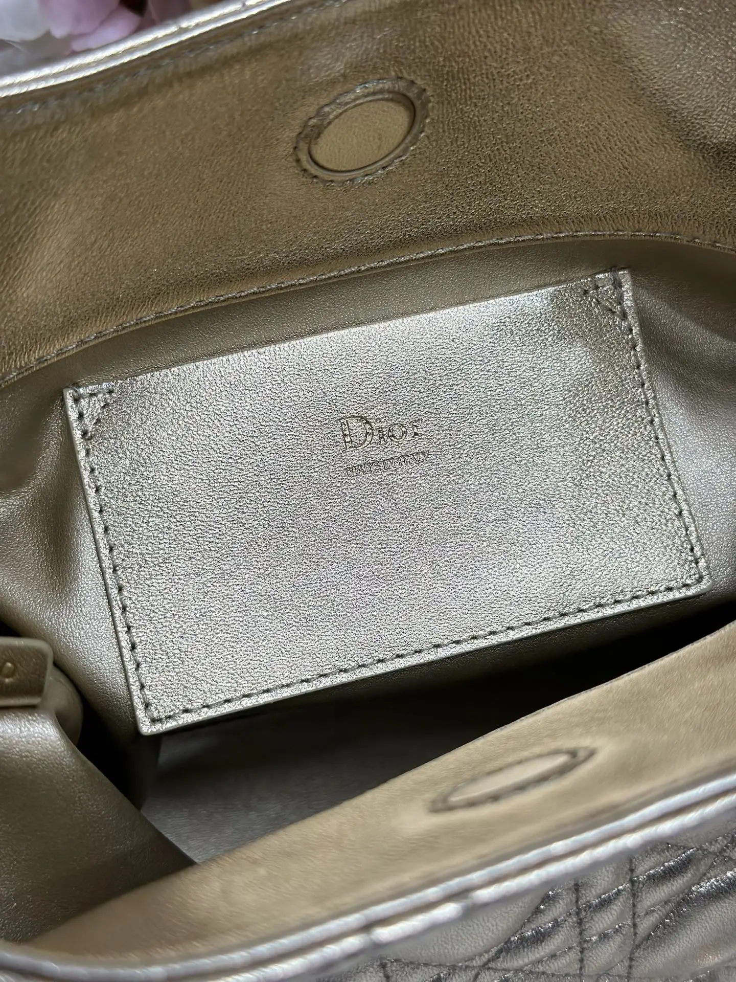 Dior 1538 Sheepskin Pleated Handbag Women s Tote Bag - Detail view 12