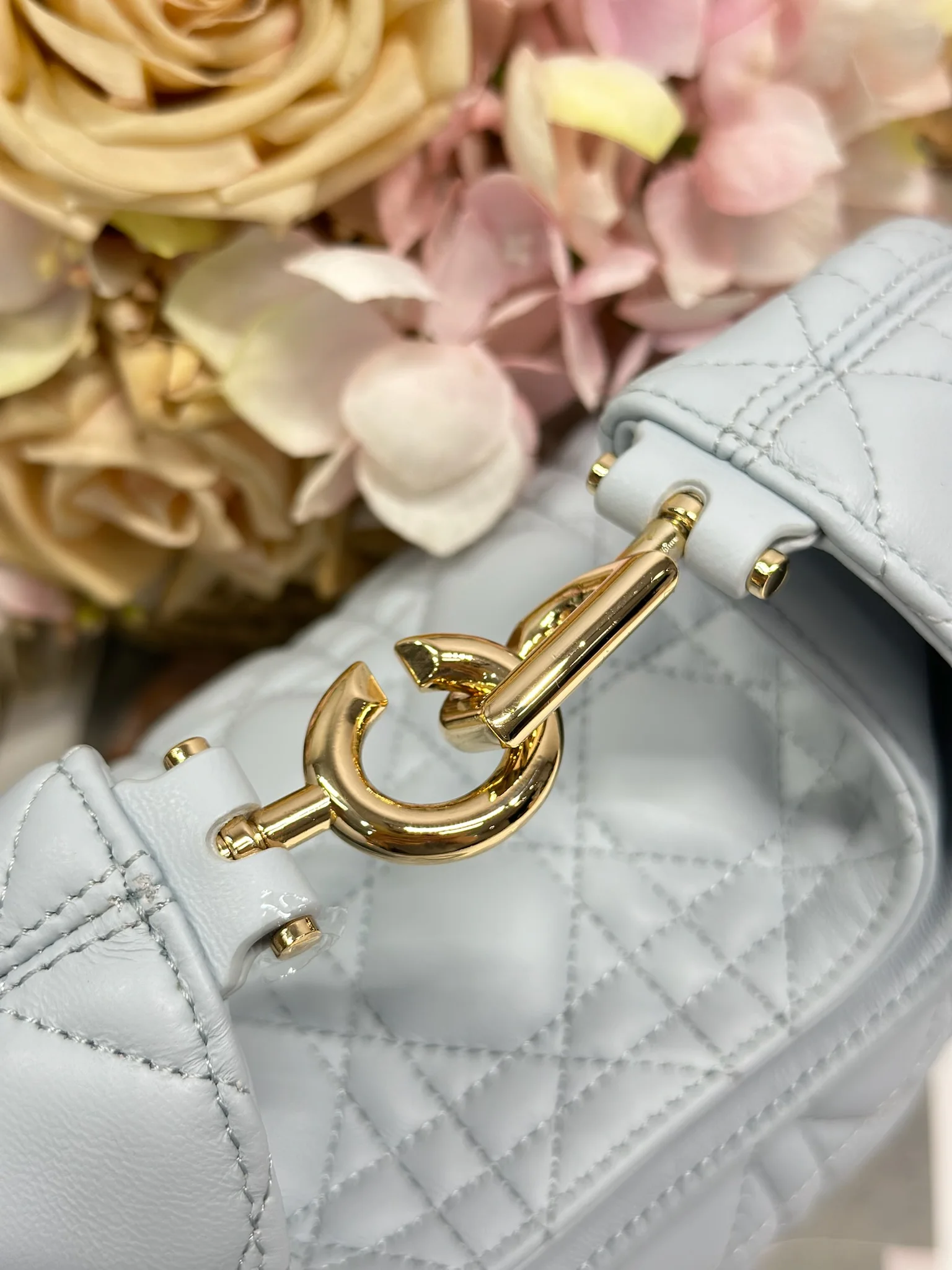 Dior 1538 Sheepskin Pleated Handbag Women s Tote Bag - Detail view 7
