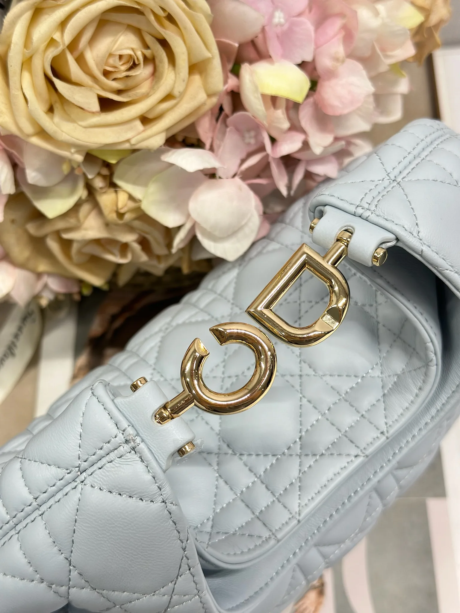 Dior 1538 Sheepskin Pleated Handbag Women s Tote Bag - Detail view 8