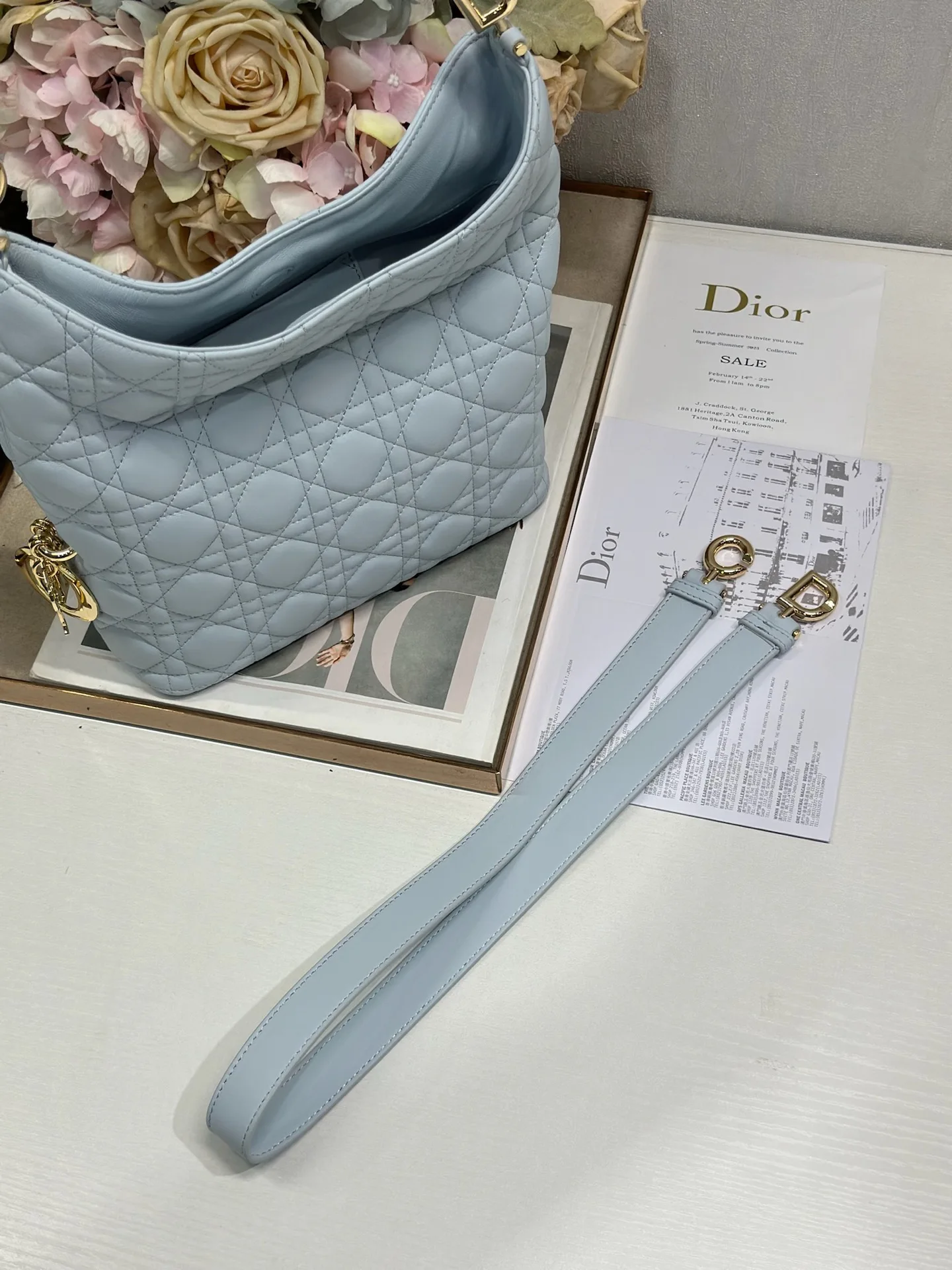 Dior 1538 Sheepskin Pleated Handbag Women s Tote Bag - Detail view 15